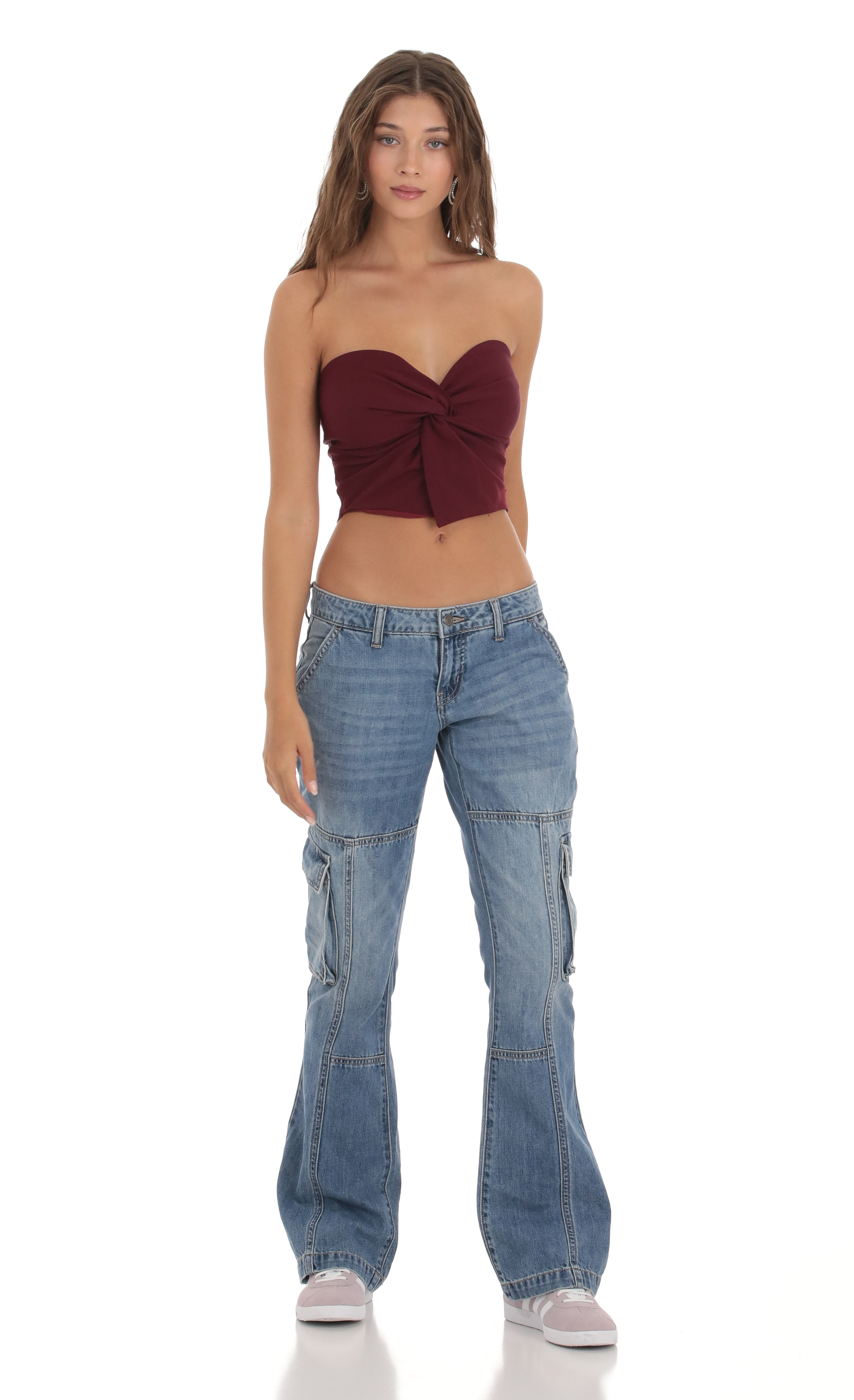 Cargo Jeans in Denim-My Sky Diva