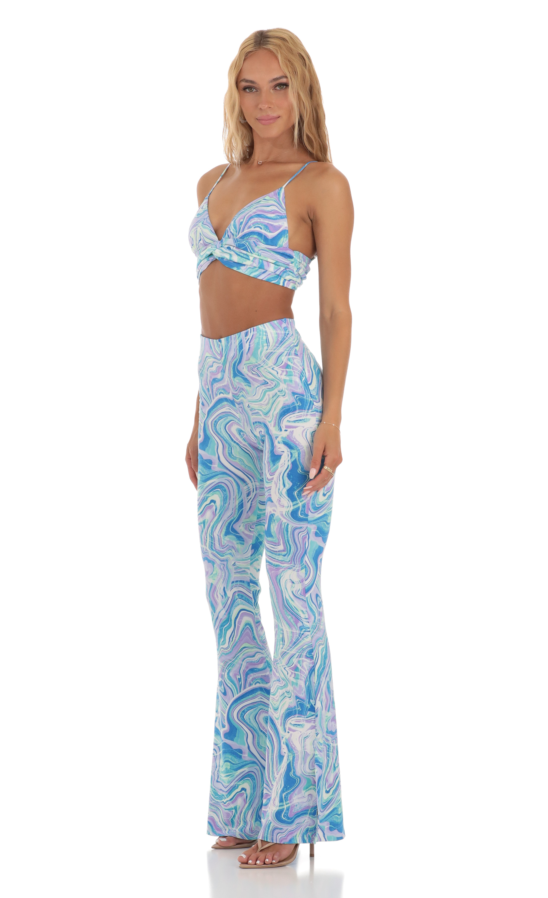 Swirl Two Piece Set in Blue-My Sky Diva