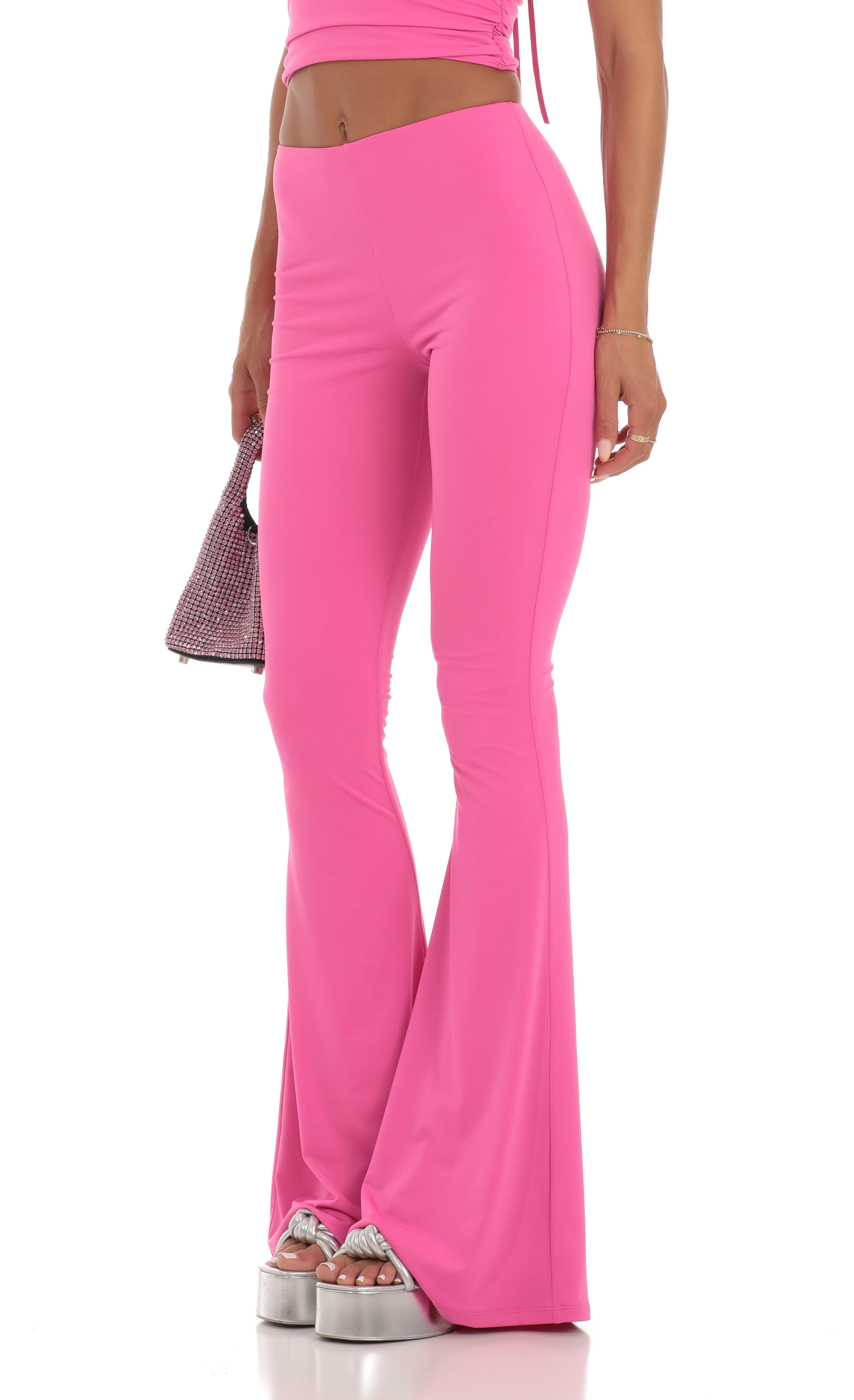 Heart Flare Two Piece Set in Pink-My Sky Diva