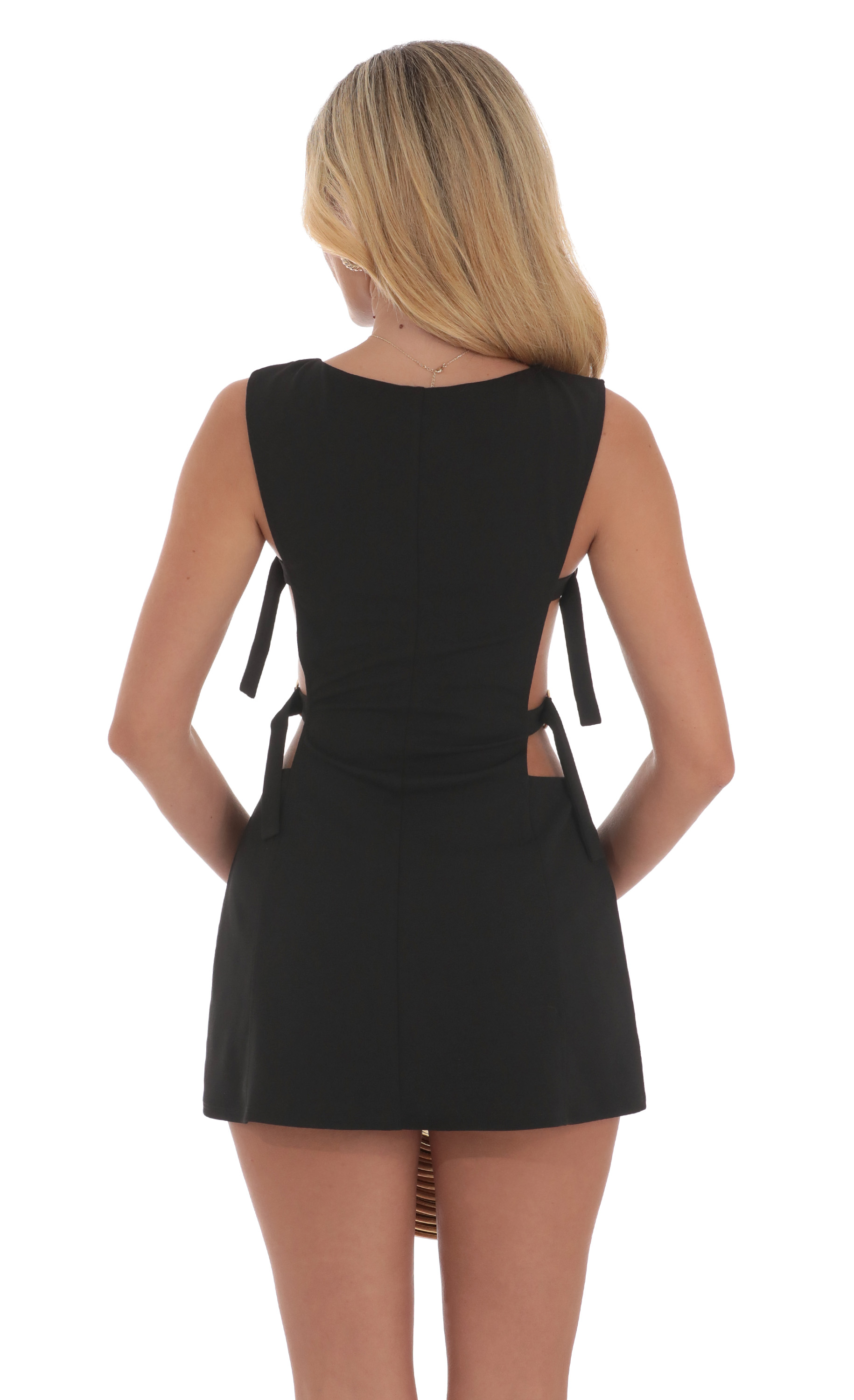 Buckle Cutout Dress in Black-My Sky Diva