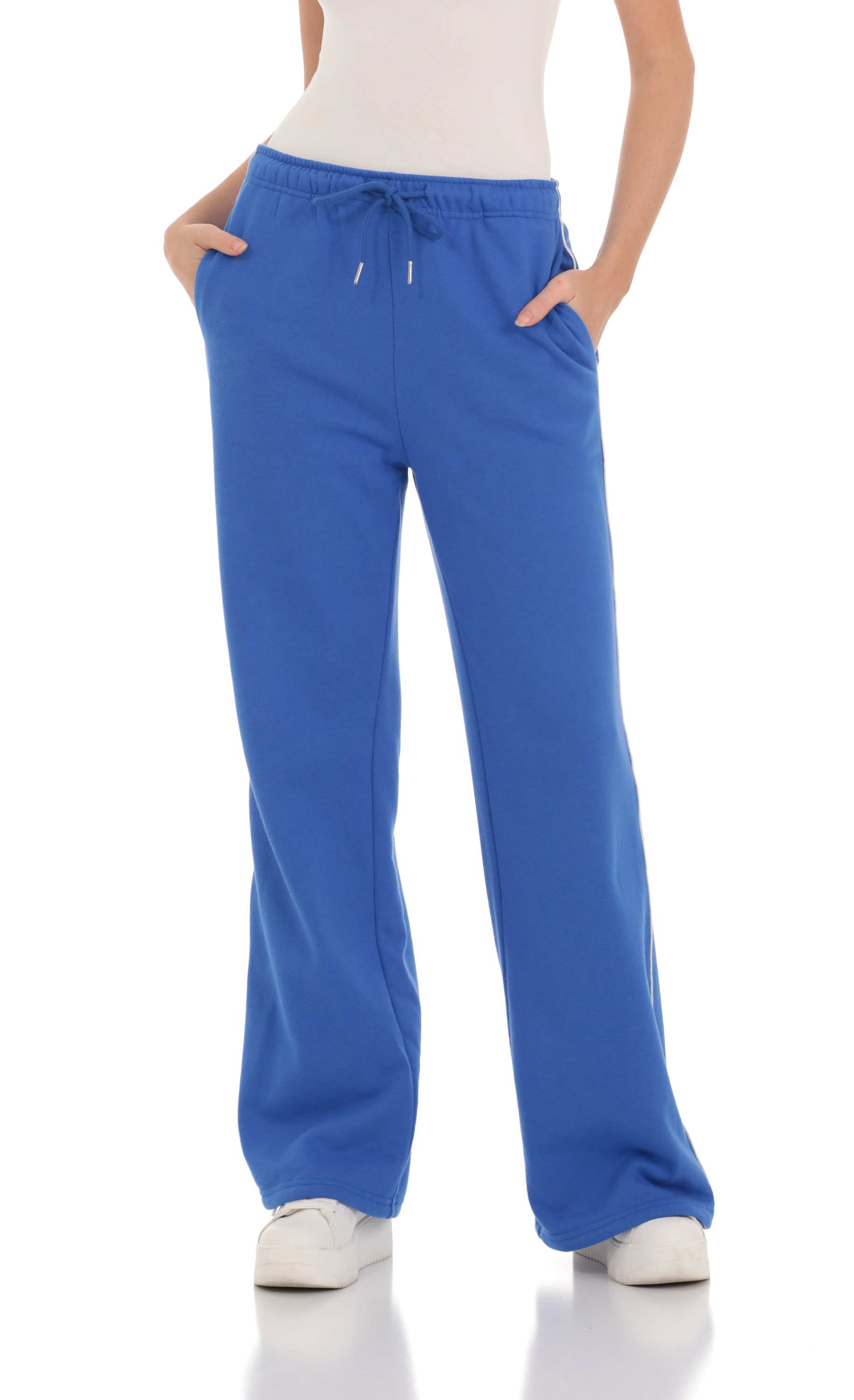 Heart Pocket Sweatpants in Blue-My Sky Diva