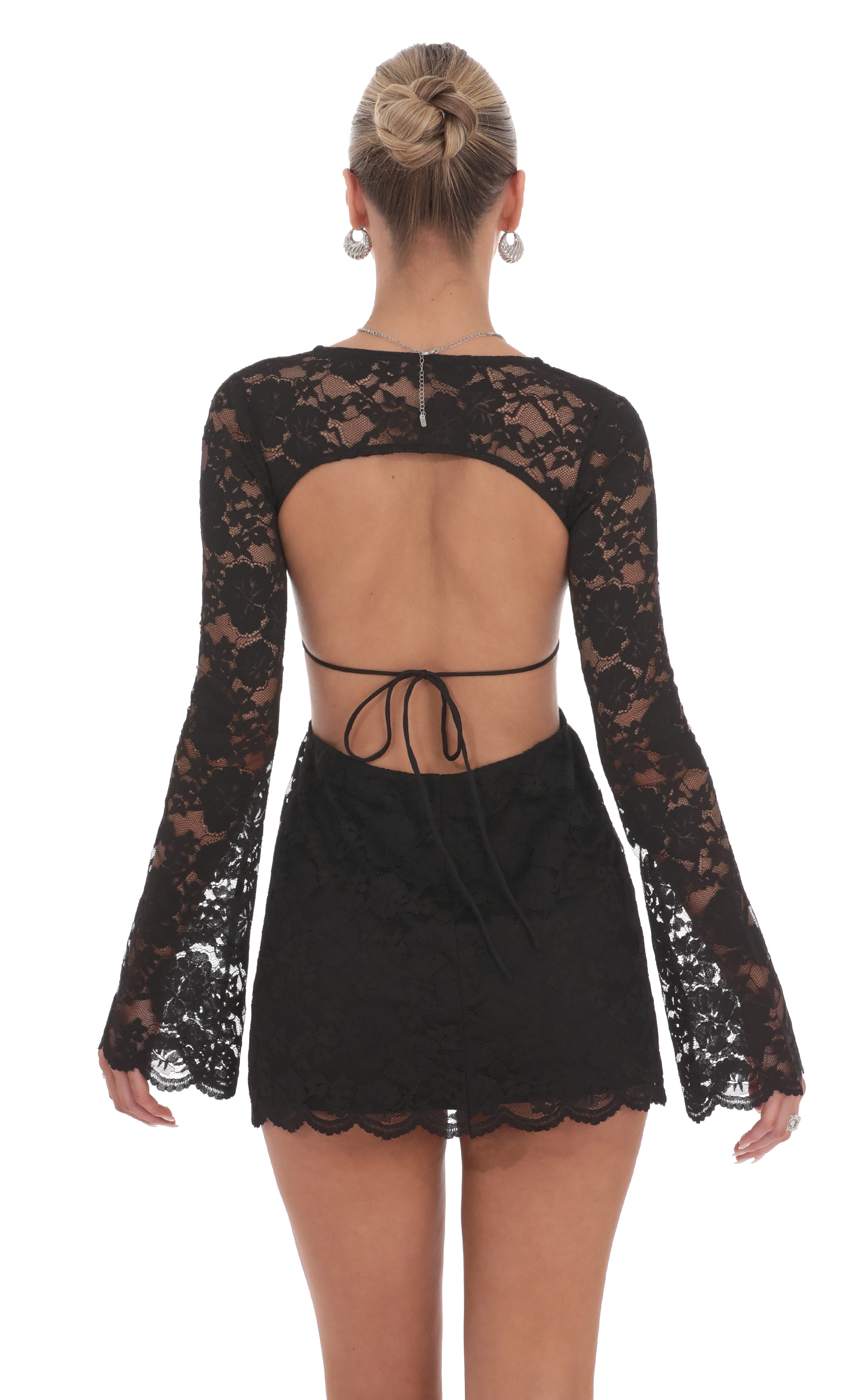Lace Cutout Dress in Black-My Sky Diva