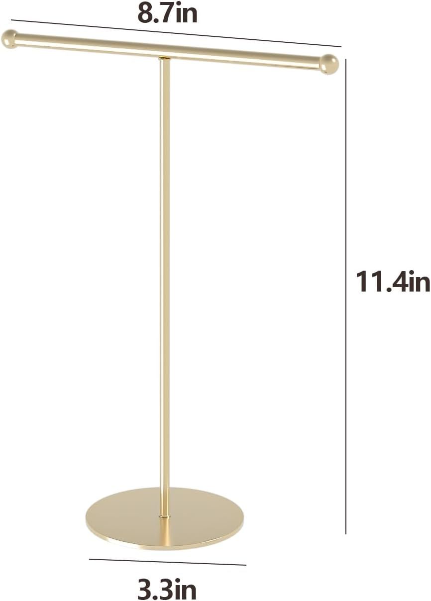 Necklace Organizers Holder, Small Jewelry Display Stand for Women, Men and Vendors, Long Necklace Organizer, Multi-Functional Bracelet Hanger, Space Saving Design (2 Tier Black)