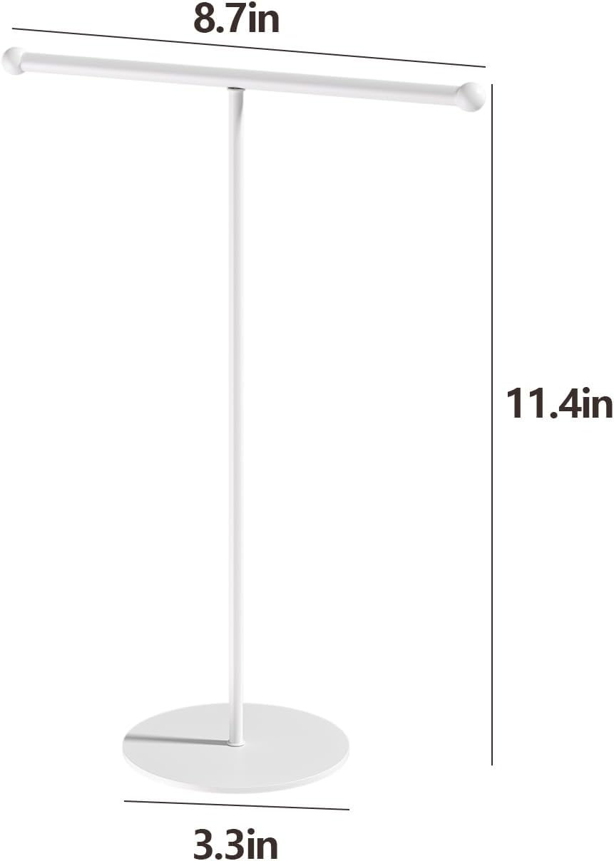 Necklace Organizers Holder, Small Jewelry Display Stand for Women, Men and Vendors, Long Necklace Organizer, Multi-Functional Bracelet Hanger, Space Saving Design (2 Tier Black)