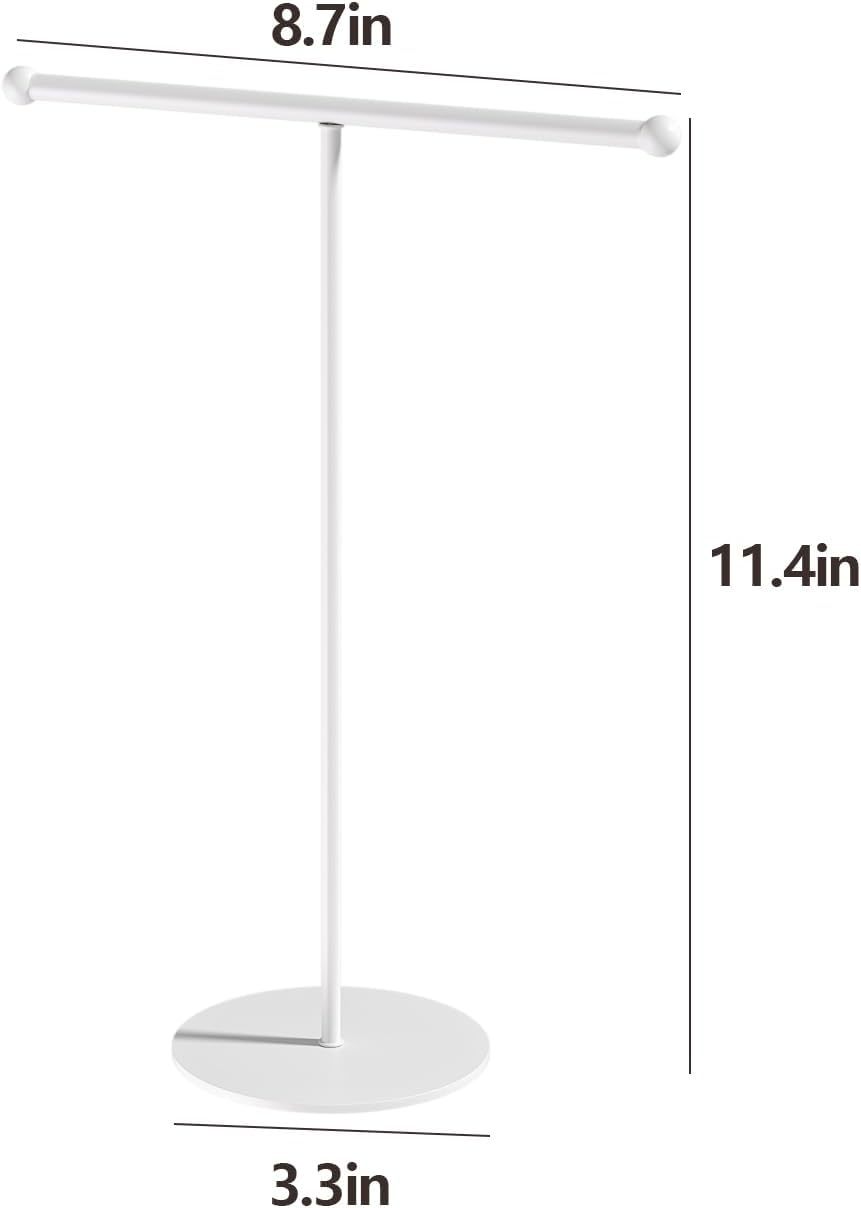 Necklace Organizers Holder, Small Jewelry Display Stand for Women, Men and Vendors, Long Necklace Organizer, Multi-Functional Bracelet Hanger, Space Saving Design (2 Tier Black)