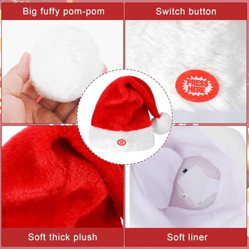 Singing and Dancing Electric Christmas Santa Hat, Electric Swing Moving Santa Hat