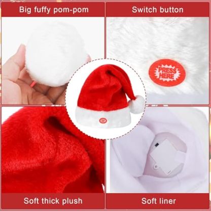 Singing and Dancing Electric Christmas Santa Hat, Electric Swing Moving Santa Hat