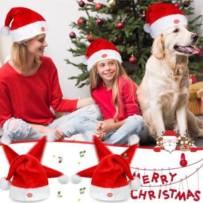 Singing and Dancing Electric Christmas Santa Hat, Electric Swing Moving Santa Hat