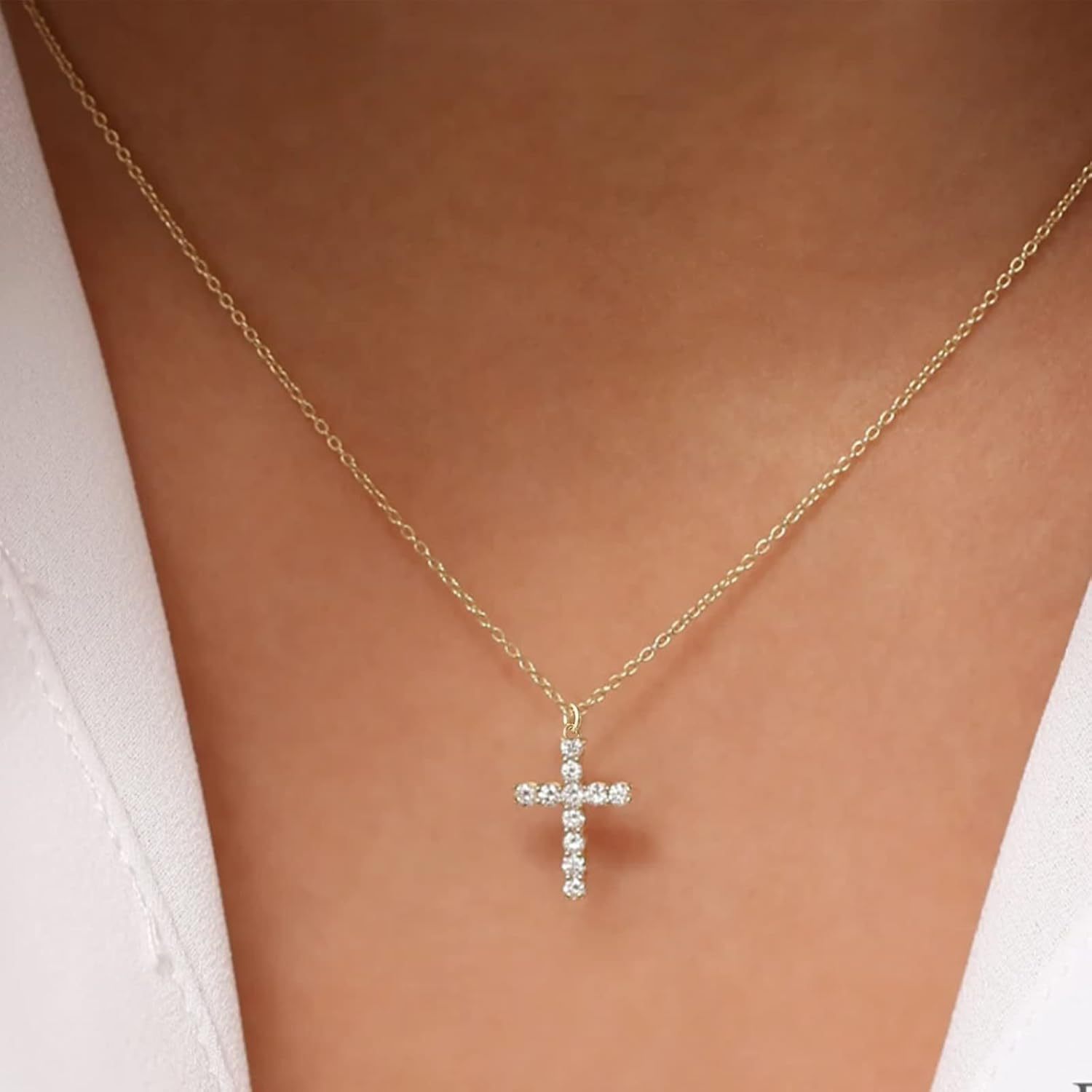 Gold Necklace for Women, Dainty Long Necklace 14k Gold Plated/Silver Y-Shaped Pendant Necklaces Trendy Beaded Chain Drop Necklaces Jewelry for Women Gifts