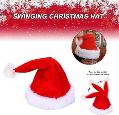 Singing and Dancing Electric Christmas Santa Hat, Electric Swing Moving Santa Hat