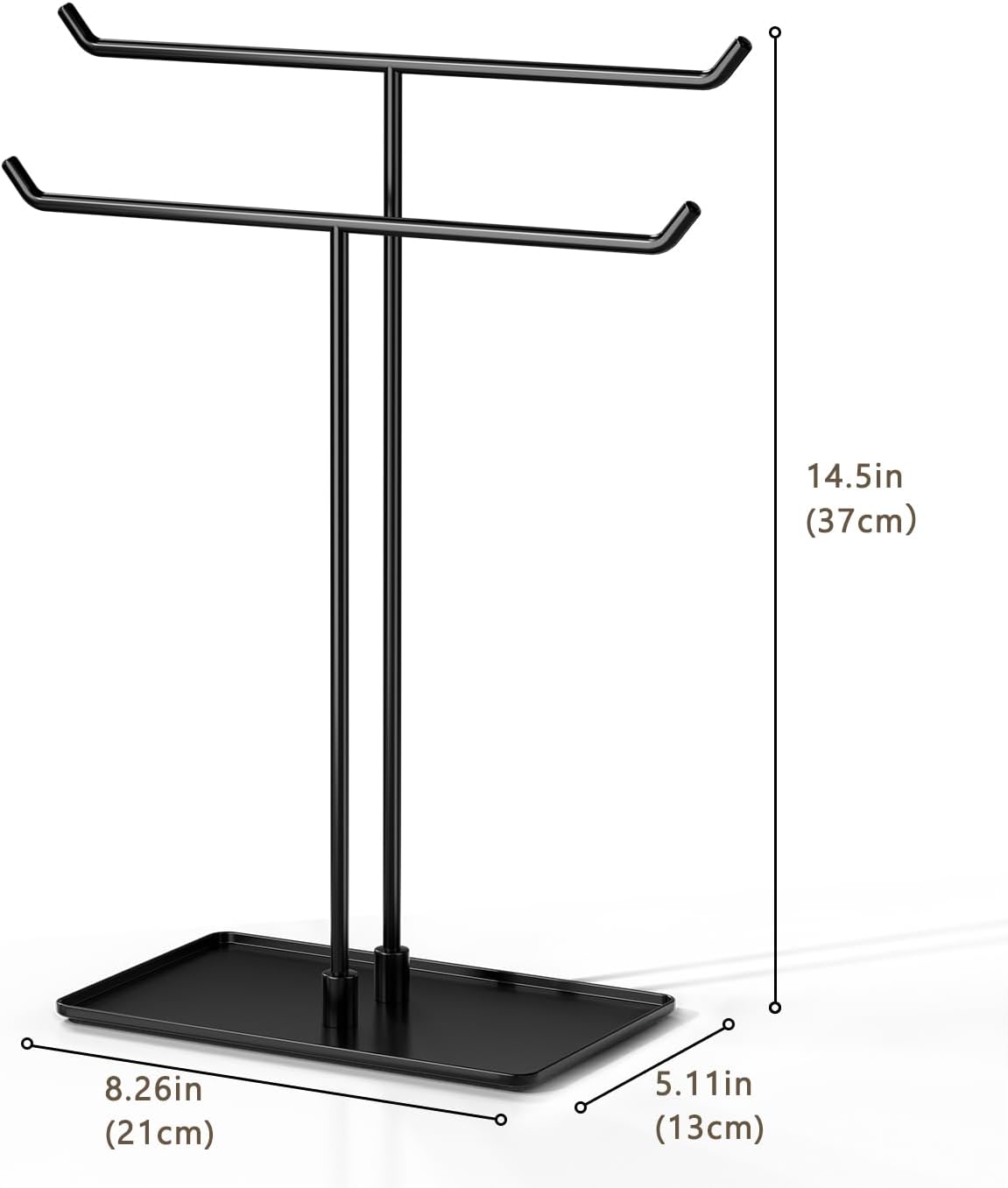 Necklace Stand: Black Metal Necklace Organizer for Home Decor