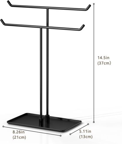 Necklace Stand: Black Metal Necklace Organizer for Home Decor