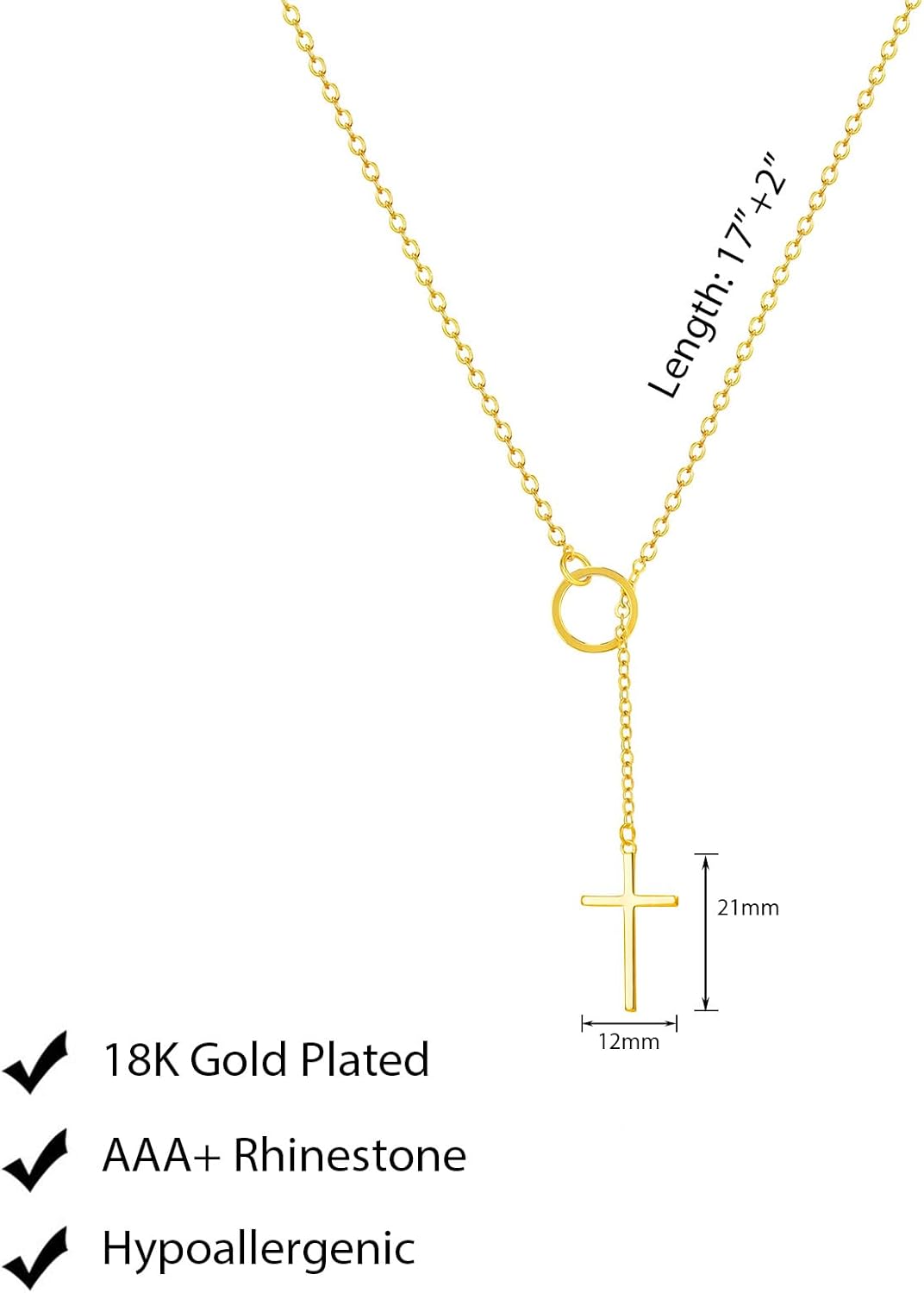 Gold Necklace for Women, Dainty Long Necklace 14k Gold Plated/Silver Y-Shaped Pendant Necklaces Trendy Beaded Chain Drop Necklaces Jewelry for Women Gifts