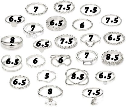  51 Pcs Gold Knuckle Rings Set For Women Girls Vintage Stackable Joint Finger Midi Rings Dainty Cubic Zirconia Crystal Simple Twist Hollow Cute Rings Pack Jewelry Gift