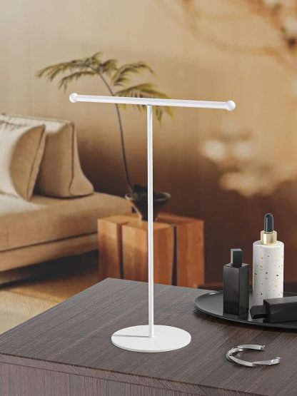 Necklace Organizers Holder, Small Jewelry Display Stand for Women, Men and Vendors, Long Necklace Organizer, Multi-Functional Bracelet Hanger, Space Saving Design (2 Tier Black)