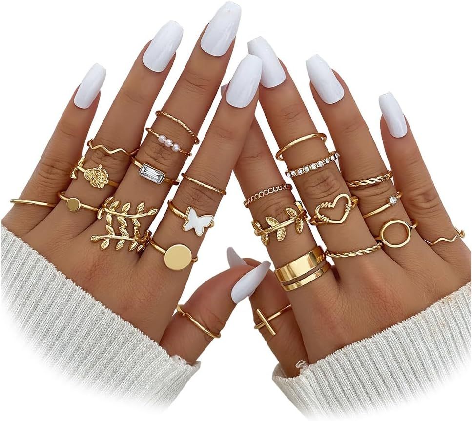 51 Pcs Gold Knuckle Rings Set For Women Girls Vintage Stackable Joint 