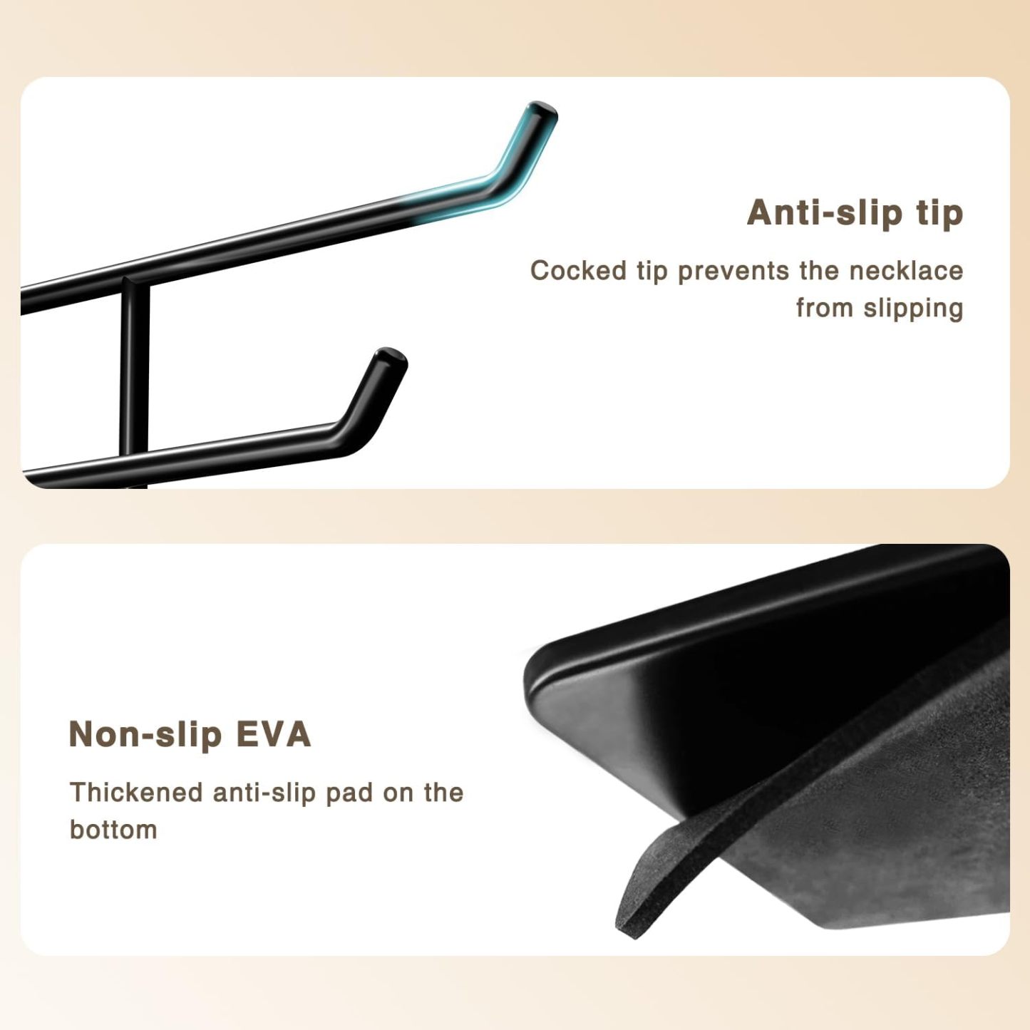 Necklace Stand: Black Metal Necklace Organizer for Home Decor