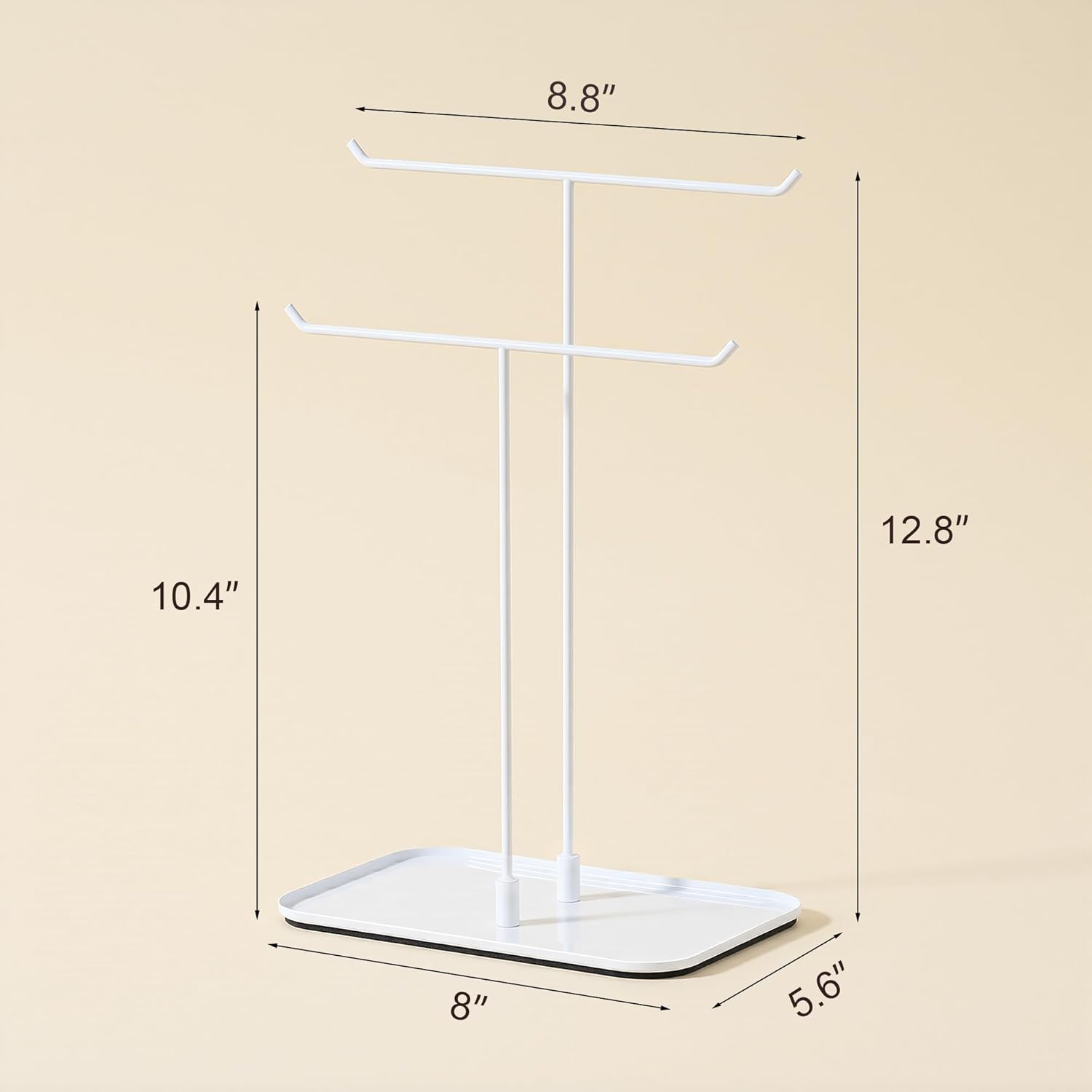 Necklace Stand: Black Metal Necklace Organizer for Home Decor