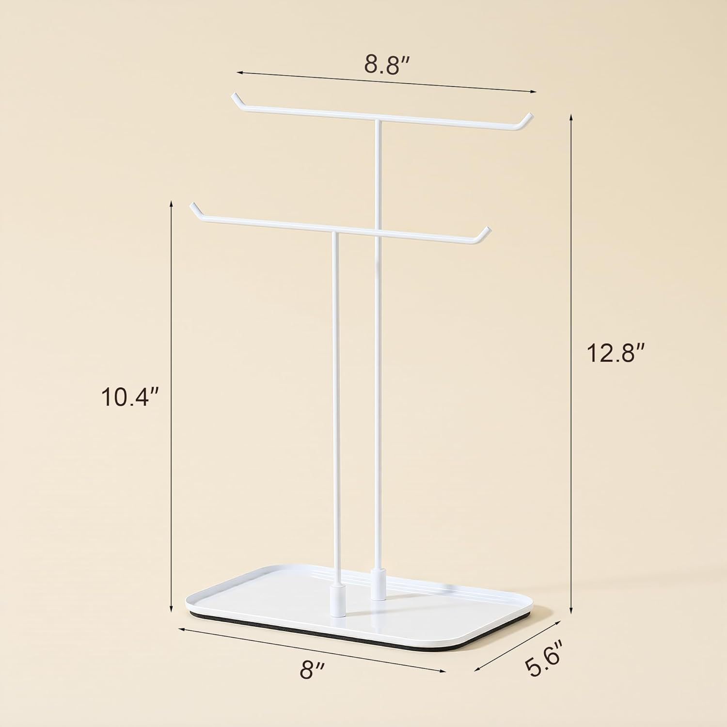 Necklace Stand: Black Metal Necklace Organizer for Home Decor