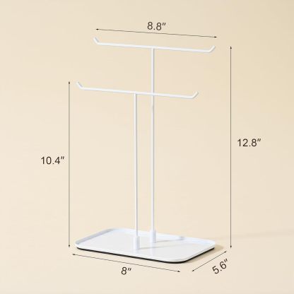 Necklace Stand: Black Metal Necklace Organizer for Home Decor