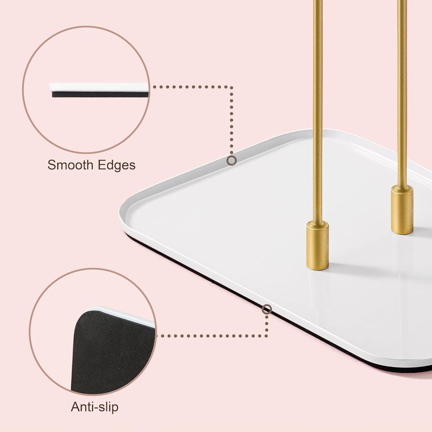 Necklace Stand: Black Metal Necklace Organizer for Home Decor