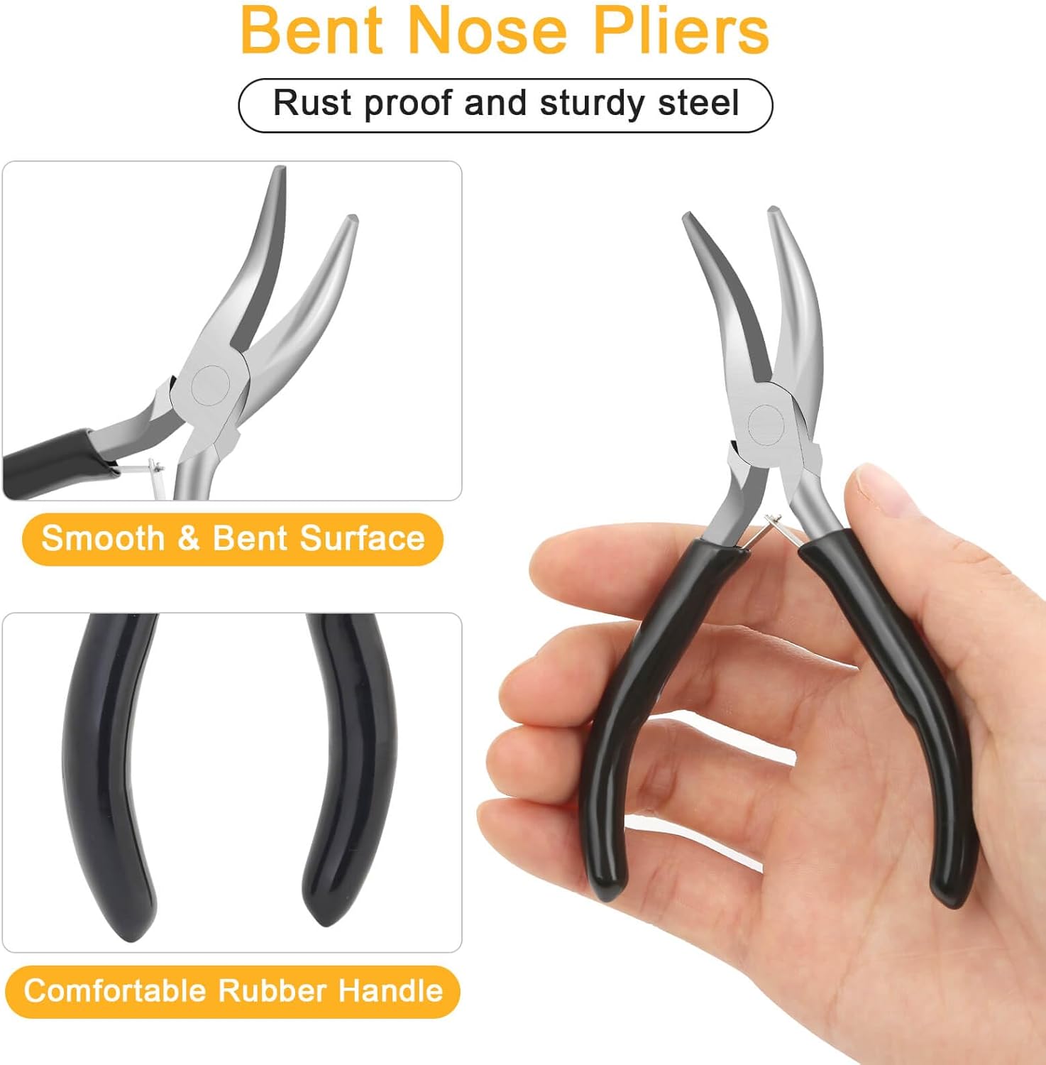 Jewelry Making Supplies and Necklace Repair with Jump Ring Pliers and Open Jump Ring(1200Pcs Silver and Gold)