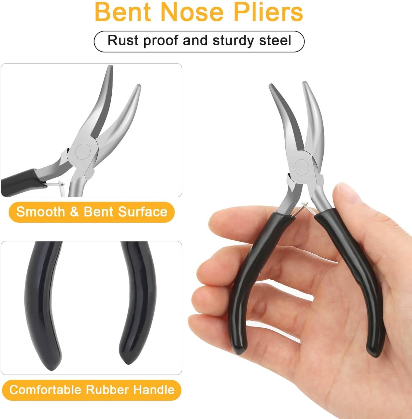 Jewelry Making Supplies and Necklace Repair with Jump Ring Pliers and Open Jump Ring(1200Pcs Silver and Gold)