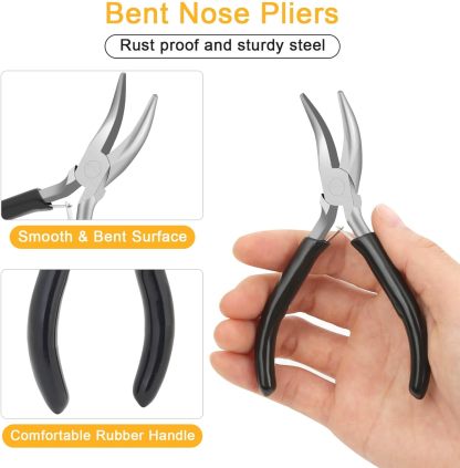 Jewelry Making Supplies and Necklace Repair with Jump Ring Pliers and Open Jump Ring(1200Pcs Silver and Gold)