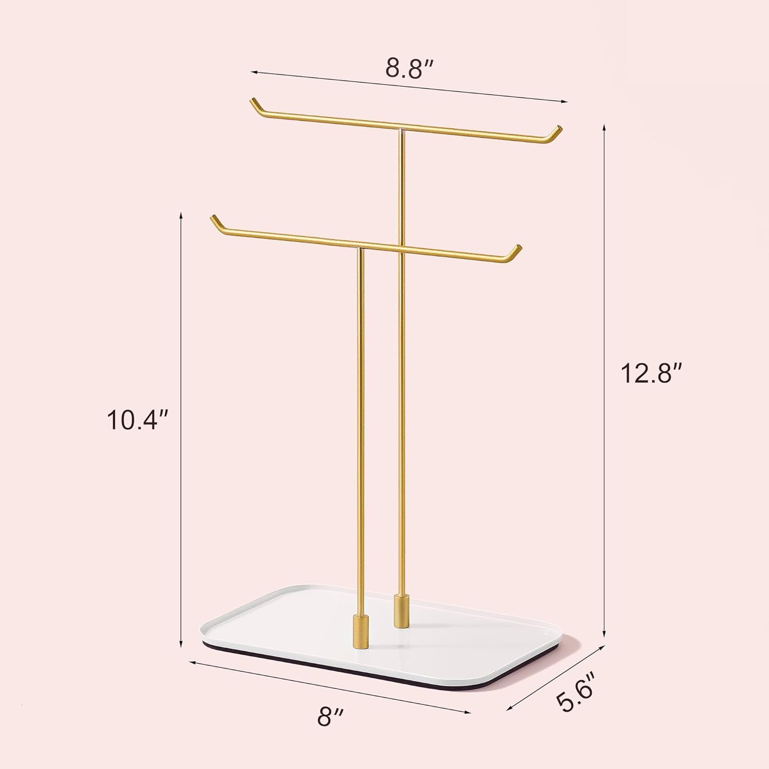 Necklace Stand: Black Metal Necklace Organizer for Home Decor