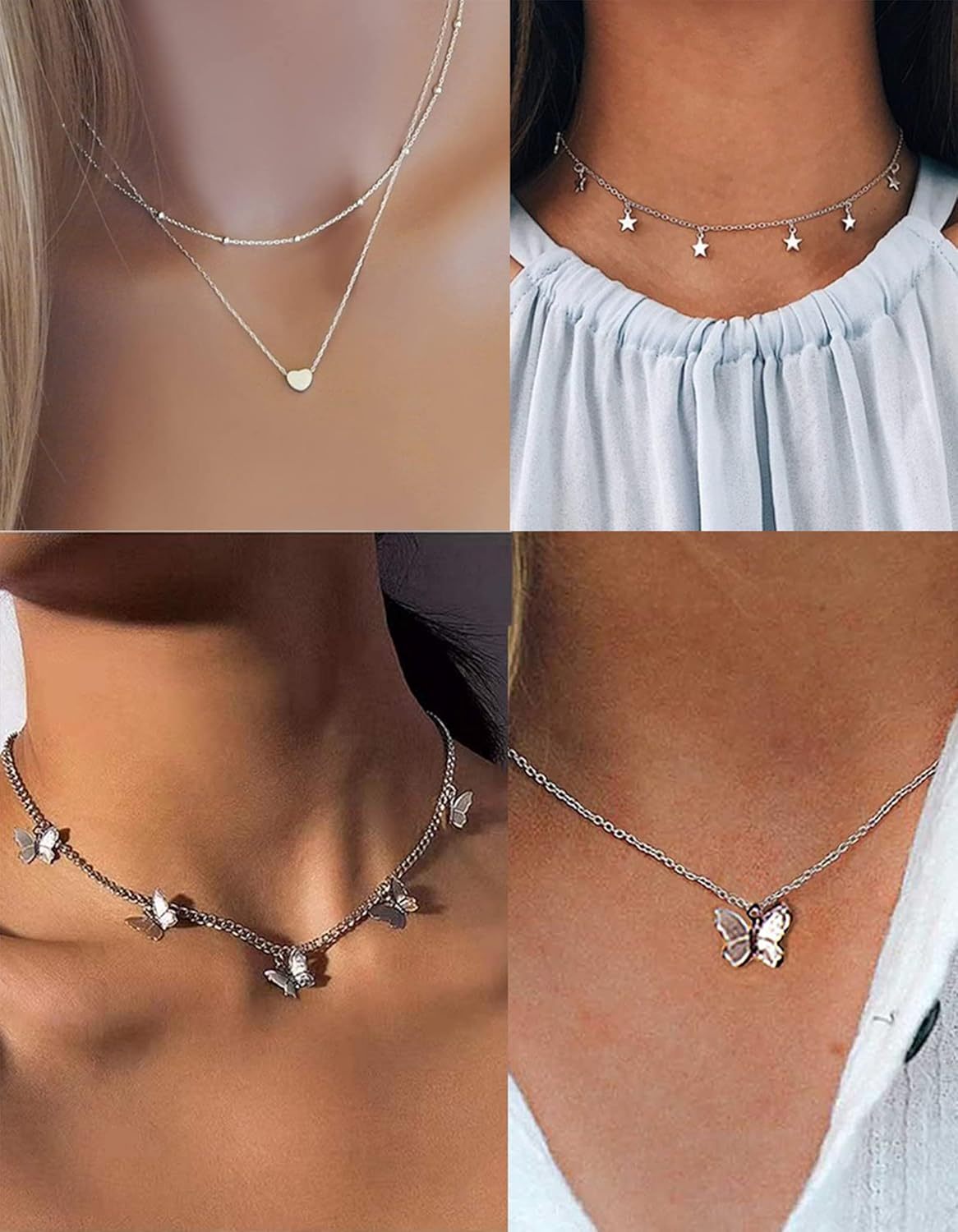 12pcs Chain Gold Bead Necklace Coin Moon Star Pearl Pendant Chain Choker Multilayer Necklace Leather Cord Set for Women Men Adjustable Gold Tone