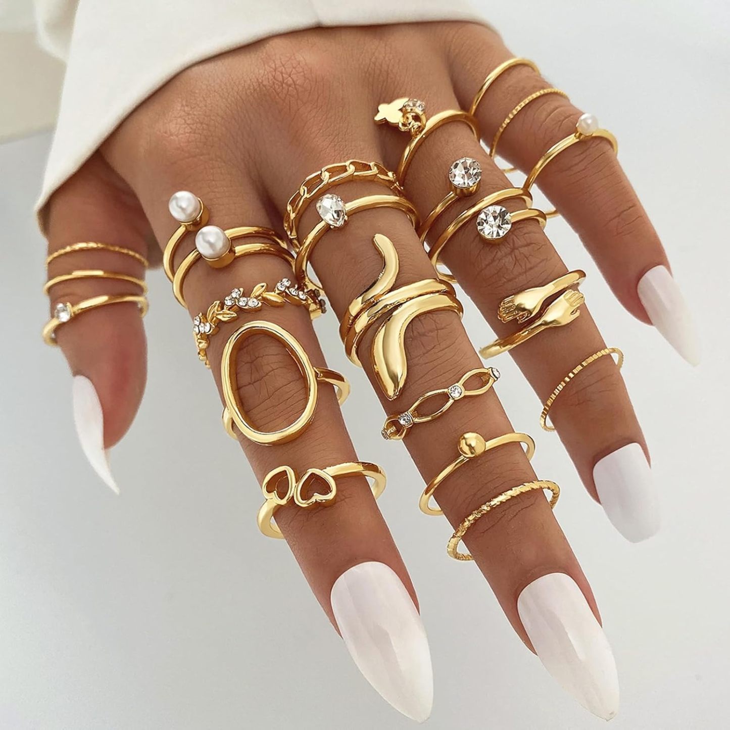  51 Pcs Gold Knuckle Rings Set For Women Girls Vintage Stackable Joint Finger Midi Rings Dainty Cubic Zirconia Crystal Simple Twist Hollow Cute Rings Pack Jewelry Gift
