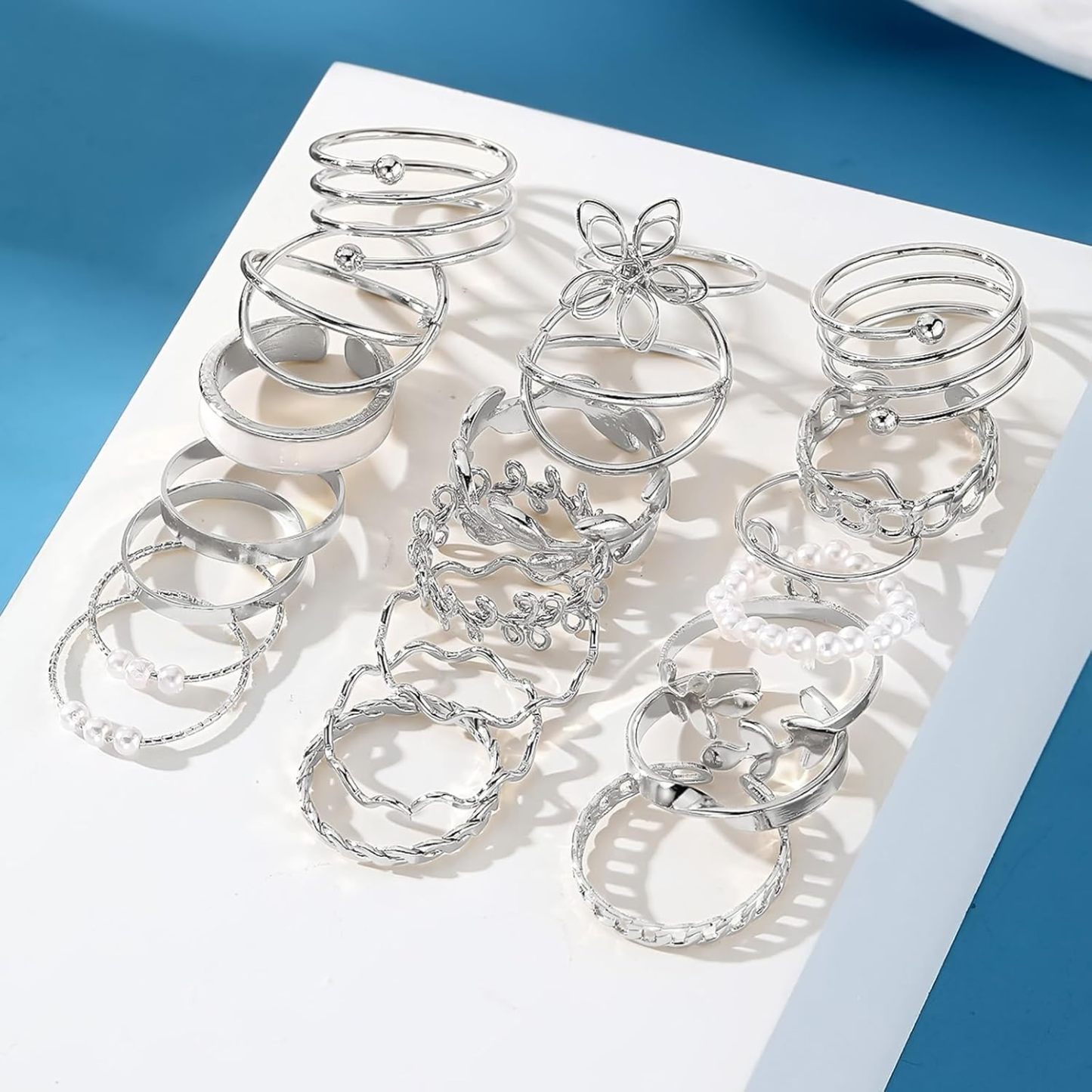  51 Pcs Gold Knuckle Rings Set For Women Girls Vintage Stackable Joint Finger Midi Rings Dainty Cubic Zirconia Crystal Simple Twist Hollow Cute Rings Pack Jewelry Gift