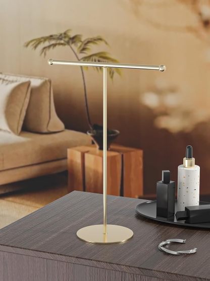 Necklace Organizers Holder, Small Jewelry Display Stand for Women, Men and Vendors, Long Necklace Organizer, Multi-Functional Bracelet Hanger, Space Saving Design (2 Tier Black)