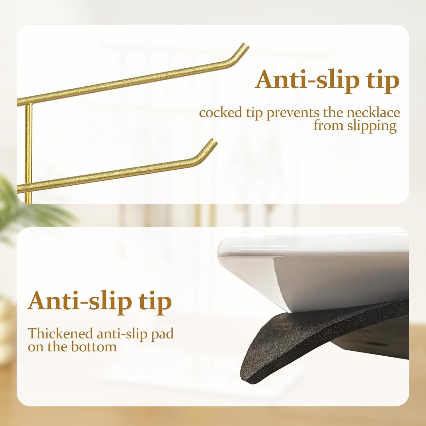 Necklace Stand: Black Metal Necklace Organizer for Home Decor