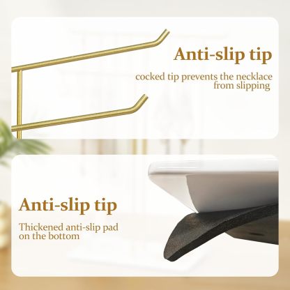 Necklace Stand: Black Metal Necklace Organizer for Home Decor