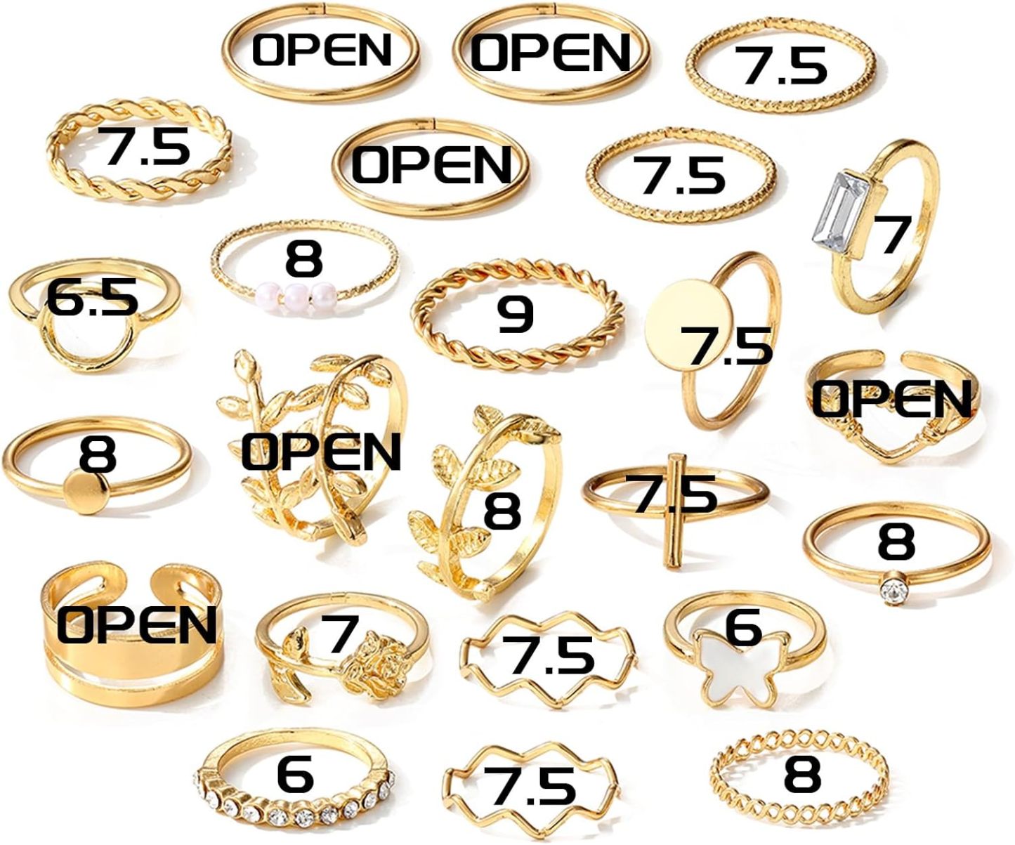  51 Pcs Gold Knuckle Rings Set For Women Girls Vintage Stackable Joint Finger Midi Rings Dainty Cubic Zirconia Crystal Simple Twist Hollow Cute Rings Pack Jewelry Gift