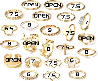  51 Pcs Gold Knuckle Rings Set For Women Girls Vintage Stackable Joint Finger Midi Rings Dainty Cubic Zirconia Crystal Simple Twist Hollow Cute Rings Pack Jewelry Gift