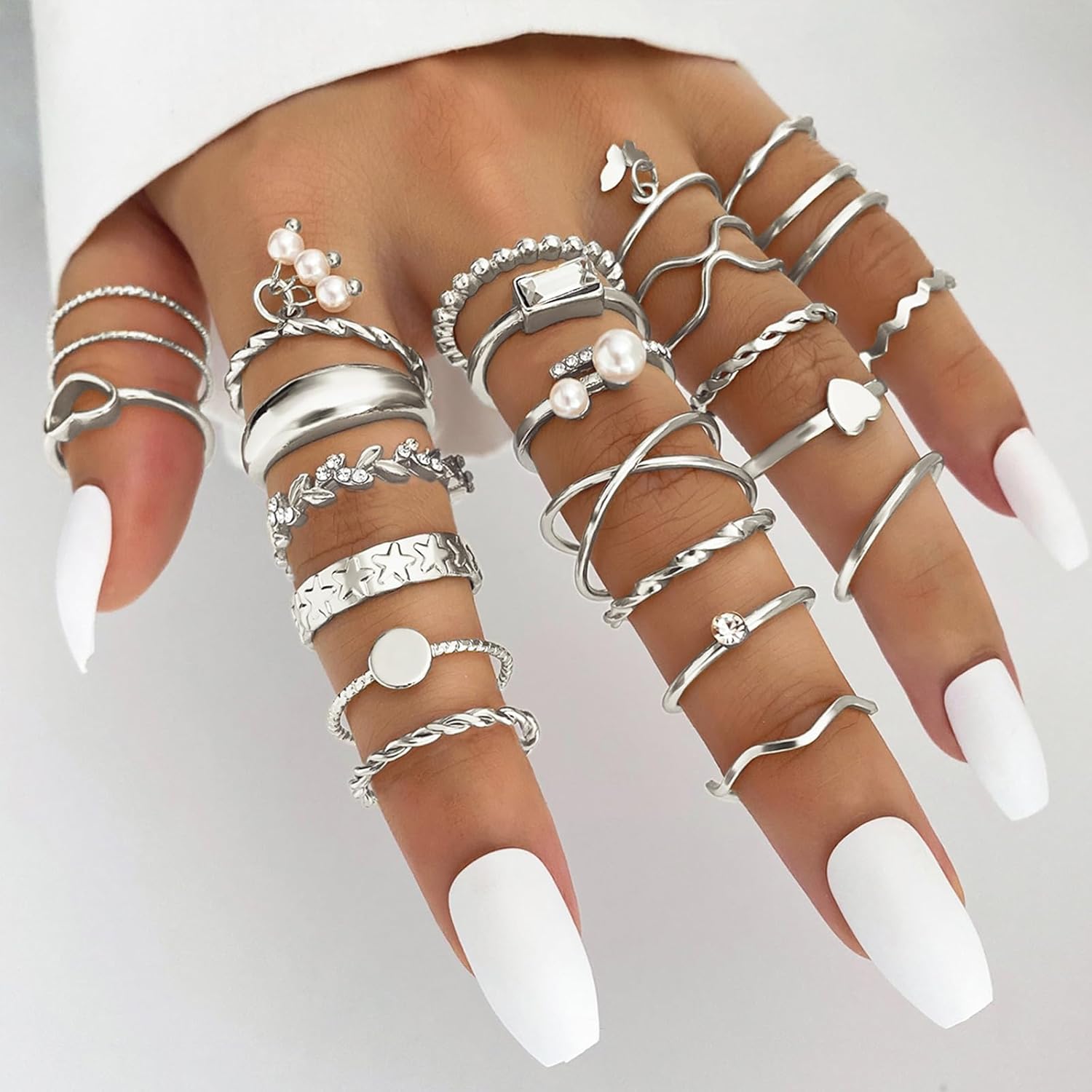  51 Pcs Gold Knuckle Rings Set For Women Girls Vintage Stackable Joint Finger Midi Rings Dainty Cubic Zirconia Crystal Simple Twist Hollow Cute Rings Pack Jewelry Gift