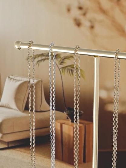 Necklace Organizers Holder, Small Jewelry Display Stand for Women, Men and Vendors, Long Necklace Organizer, Multi-Functional Bracelet Hanger, Space Saving Design (2 Tier Black)