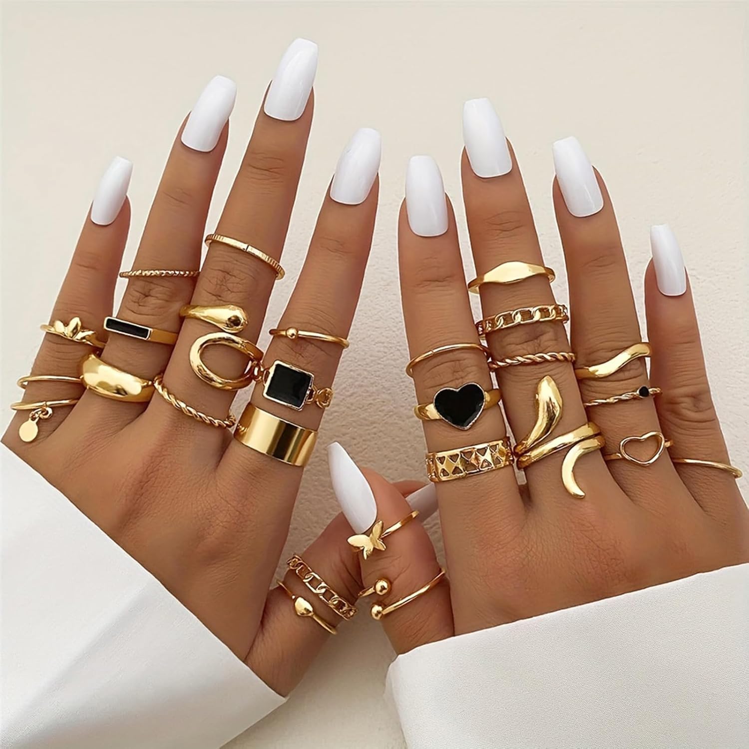  51 Pcs Gold Knuckle Rings Set For Women Girls Vintage Stackable Joint Finger Midi Rings Dainty Cubic Zirconia Crystal Simple Twist Hollow Cute Rings Pack Jewelry Gift