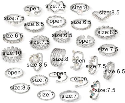  51 Pcs Gold Knuckle Rings Set For Women Girls Vintage Stackable Joint Finger Midi Rings Dainty Cubic Zirconia Crystal Simple Twist Hollow Cute Rings Pack Jewelry Gift
