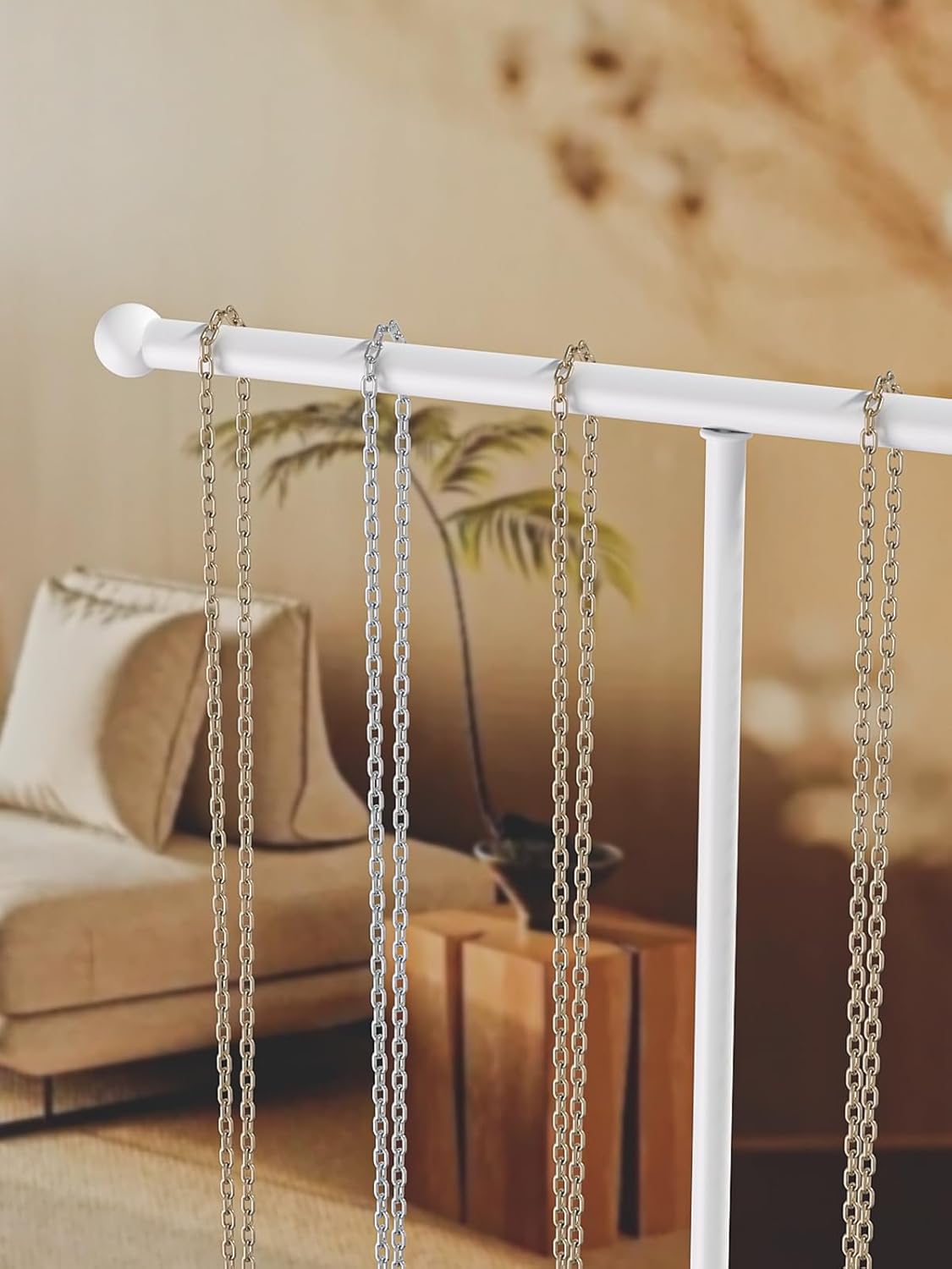 Necklace Organizers Holder, Small Jewelry Display Stand for Women, Men and Vendors, Long Necklace Organizer, Multi-Functional Bracelet Hanger, Space Saving Design (2 Tier Black)