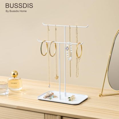 Necklace Stand: Black Metal Necklace Organizer for Home Decor