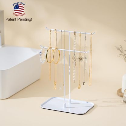 Necklace Stand: Black Metal Necklace Organizer for Home Decor