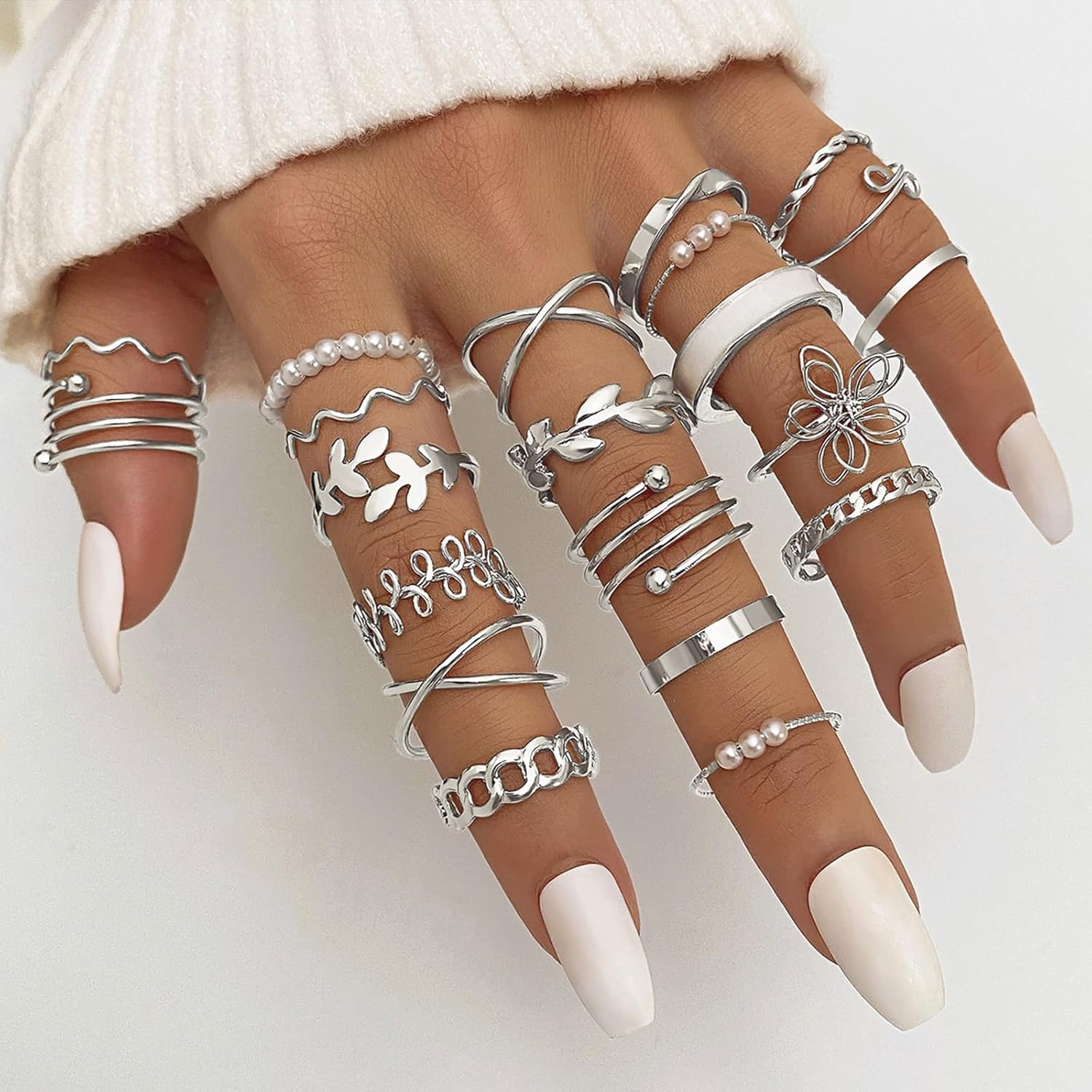  51 Pcs Gold Knuckle Rings Set For Women Girls Vintage Stackable Joint Finger Midi Rings Dainty Cubic Zirconia Crystal Simple Twist Hollow Cute Rings Pack Jewelry Gift