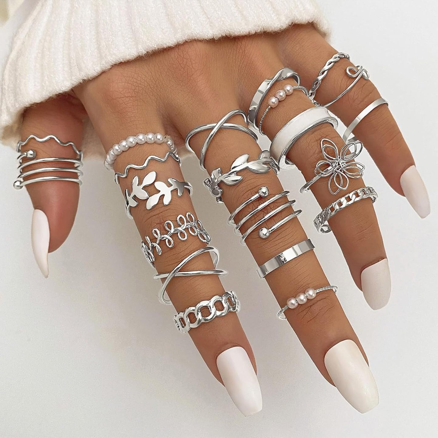  51 Pcs Gold Knuckle Rings Set For Women Girls Vintage Stackable Joint Finger Midi Rings Dainty Cubic Zirconia Crystal Simple Twist Hollow Cute Rings Pack Jewelry Gift