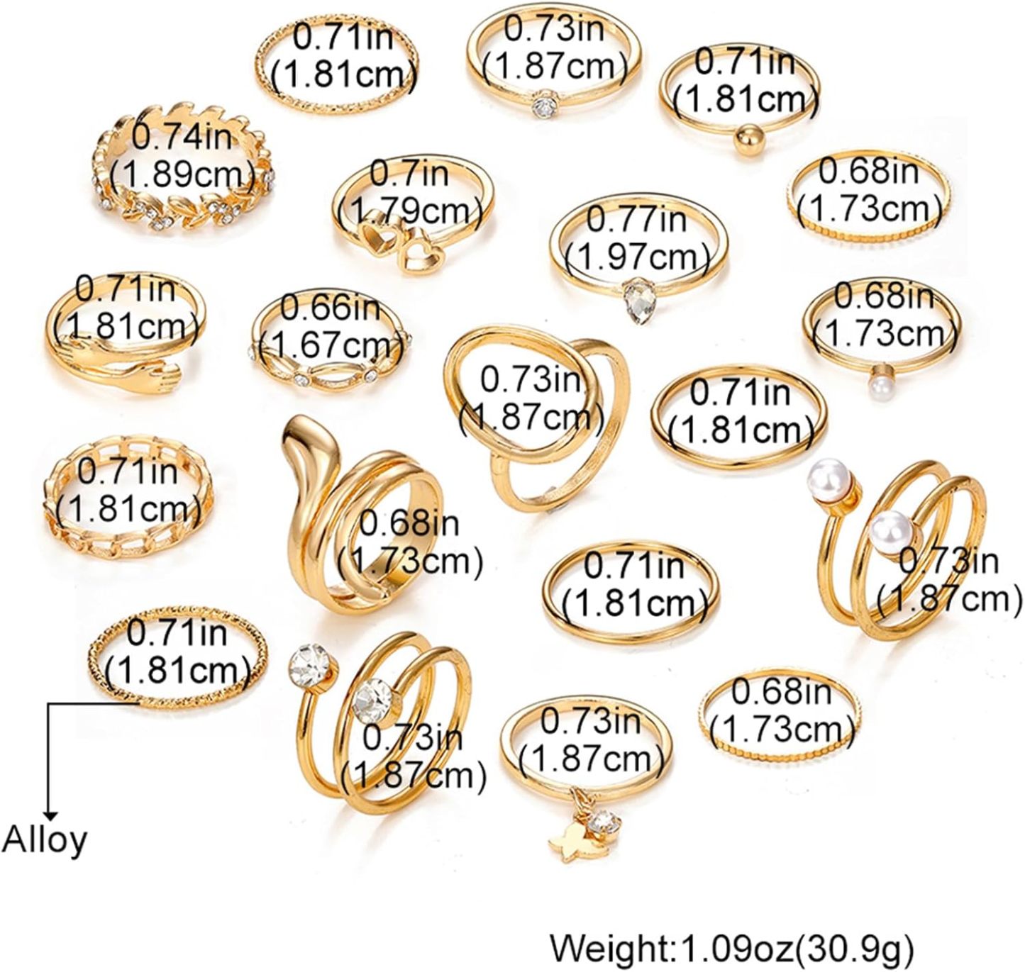  51 Pcs Gold Knuckle Rings Set For Women Girls Vintage Stackable Joint Finger Midi Rings Dainty Cubic Zirconia Crystal Simple Twist Hollow Cute Rings Pack Jewelry Gift