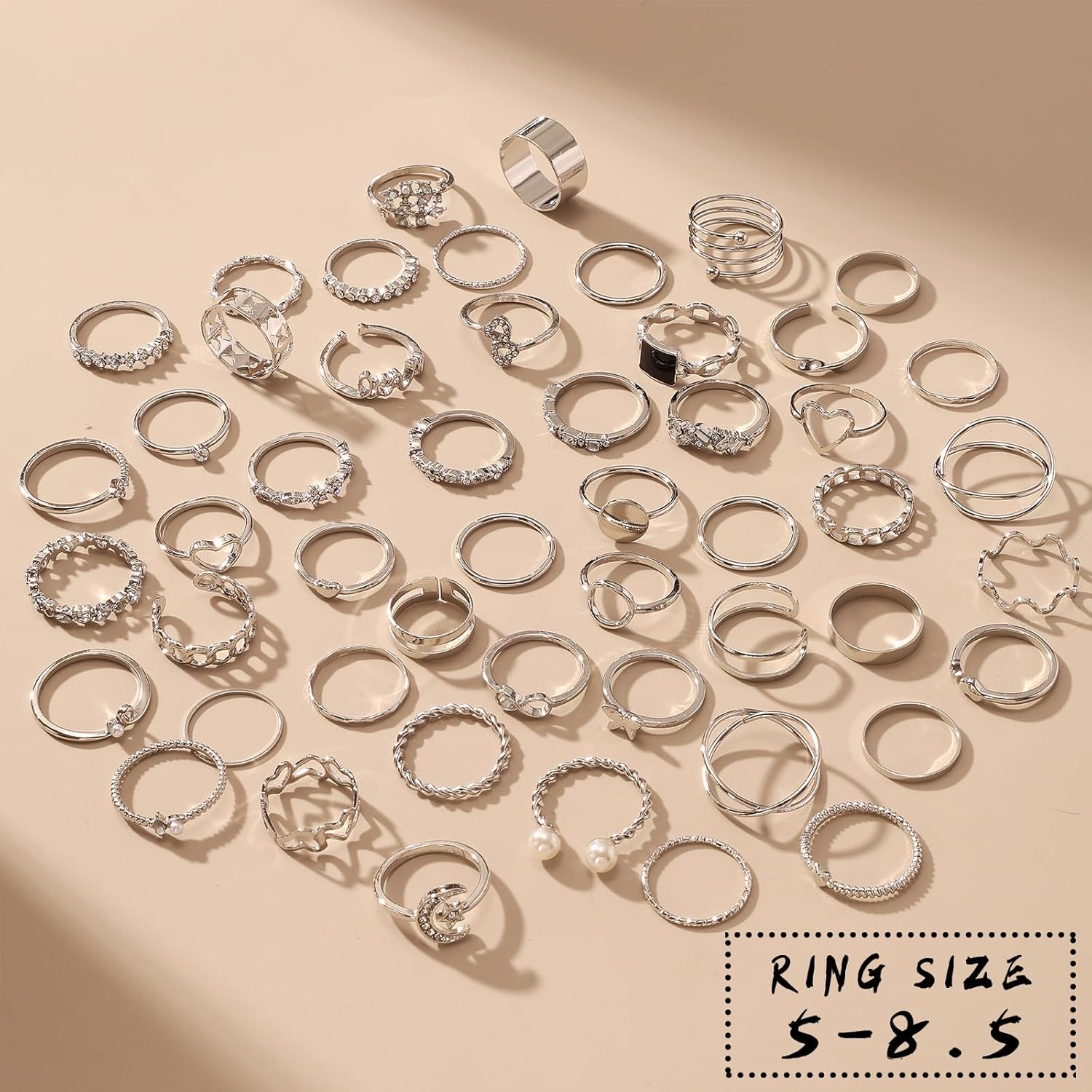  51 Pcs Gold Knuckle Rings Set For Women Girls Vintage Stackable Joint Finger Midi Rings Dainty Cubic Zirconia Crystal Simple Twist Hollow Cute Rings Pack Jewelry Gift