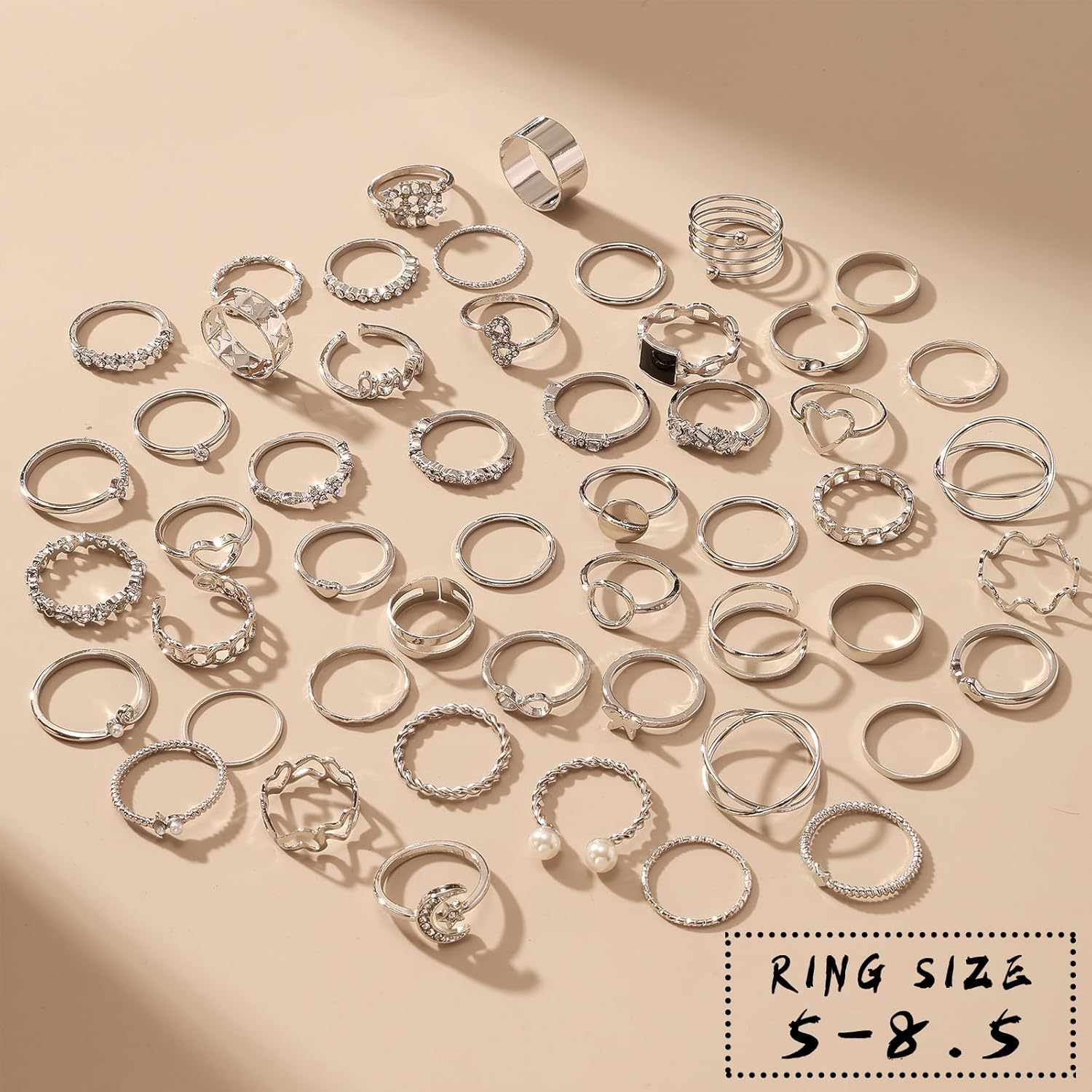  51 Pcs Gold Knuckle Rings Set For Women Girls Vintage Stackable Joint Finger Midi Rings Dainty Cubic Zirconia Crystal Simple Twist Hollow Cute Rings Pack Jewelry Gift