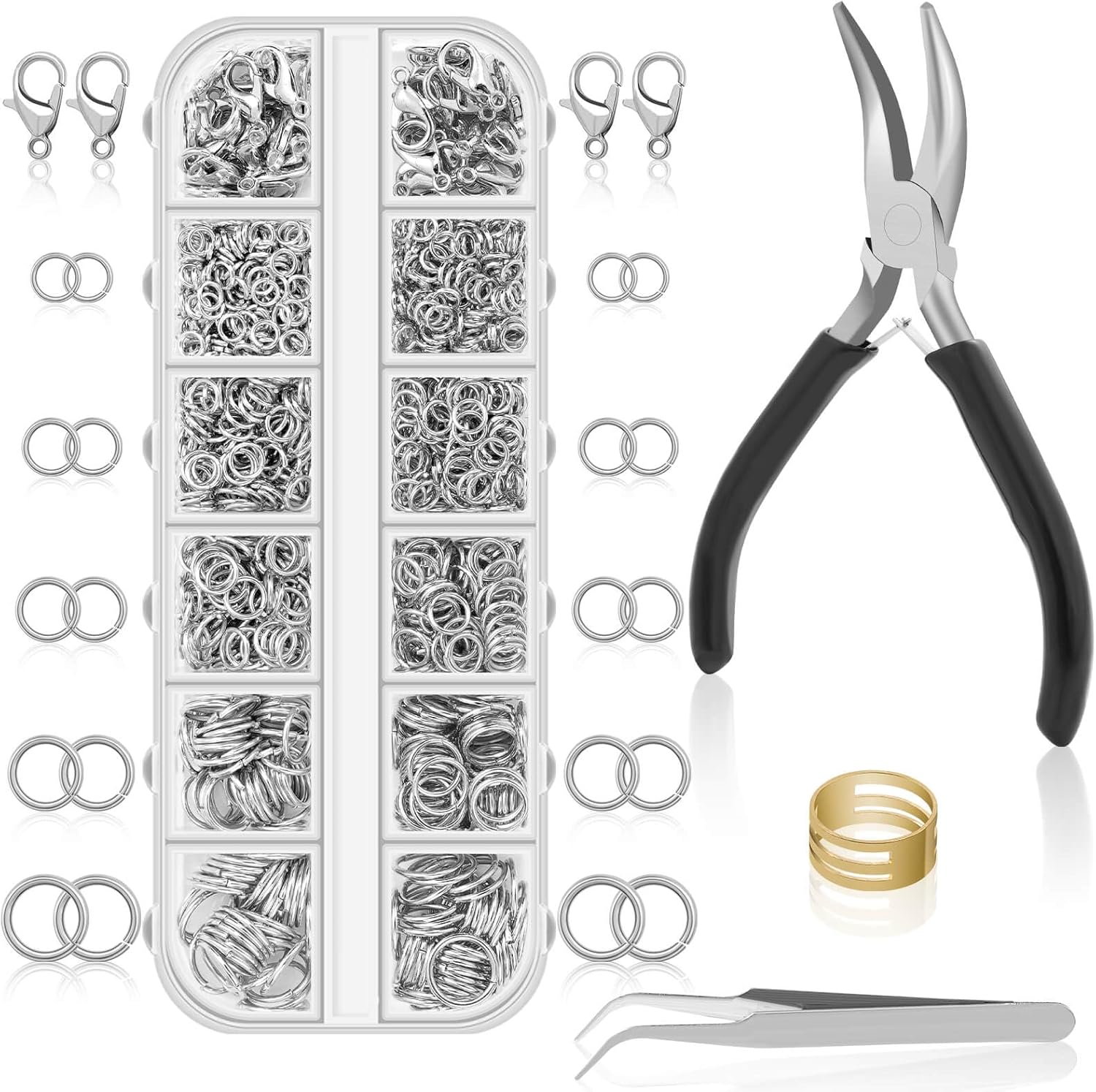 Jewelry Making Supplies and Necklace Repair with Jump Ring Pliers and 